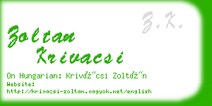 zoltan krivacsi business card